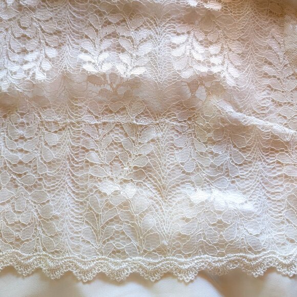 INA Anna-Rose dress Sz M white color LACE UPPER (front + back) SHEER SLEEVES NWT - Picture 4 of 16